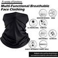 thumbnail image 2 of NOGIS Neck Gaiter Elastic Face -Mask for Men and Women Face Cover Scarf for Running Cycling Dust Sun UV Protection 2Pack Black, 2 of 7
