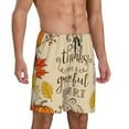 thumbnail image 2 of Gaeub Thanksgiving With A Grateful Heart Printed Men's Short Pajama Pants, Lightweight Lounge & Sleep Bottoms Keep You Cool - Small, 2 of 9