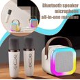 thumbnail image 3 of ❉Mini Máquina de Karaoke TQEHS para Niños con 2 Micrófonos Portátil Bluetooth LED Z7Q7, 3 of 5