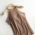 thumbnail image 6 of Holzkary Women Ribbed Tank Tops Built In Bra Halter Tank Top Sleeveless Undershirt Tank Running Yoga Tank Tops Women's Solid Color with Bra Bra One Vest Camisole Top Khaki M, 6 of 8