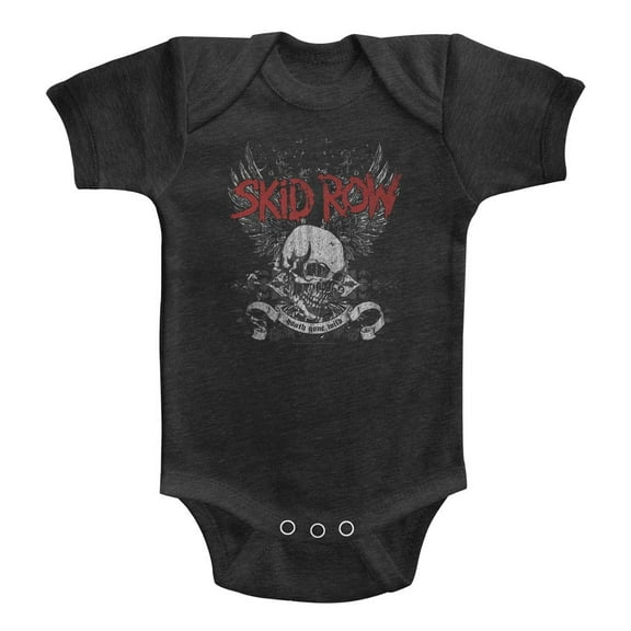 Baby Boys' Skid Row Skull & Wings Bodysuit 6 - 12 Months Vintage Smoke