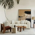 thumbnail image 2 of Columbus Mid Century Modern Living Room Puffy Fabric Sofa in Ivory Boucle, 2 of 7