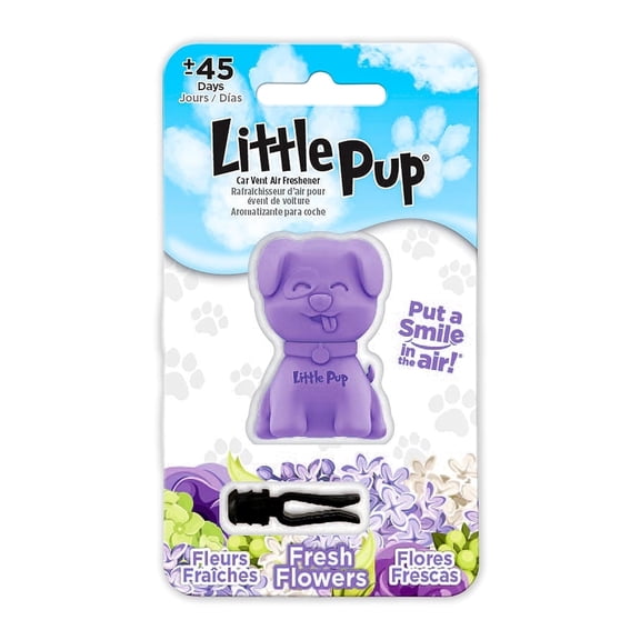 Little Pup 96635-6PK Fresh Flowers Scent Car Air Freshener Clip Vent Clip Odor Eliminator Long Lasting Freshness up to 45 Days Cute Compact Non Toxic Design Pack of 6