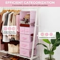 thumbnail image 3 of GRANNY SAYS Hanging Closet Organizers and Storage, 6 Shelves Closet Hanging Organizer with 6 Side Pockets, 5 Drawer Storage Organizer, Portable Hanging Shelves for Baby Closet, Pink Shelf, 3 of 5