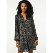 Scoop Women's Stretch Sequin Mini Tunic Dress