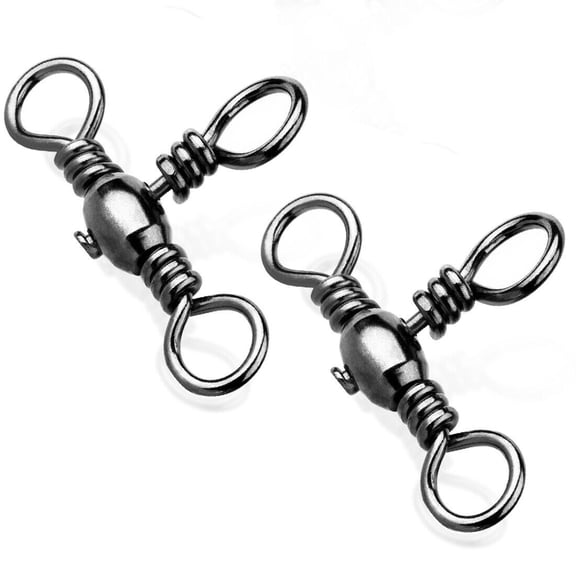3 Way Swivels 100Pcs Swivels Fishing Tackle Catfish Tackle Stainless Brass