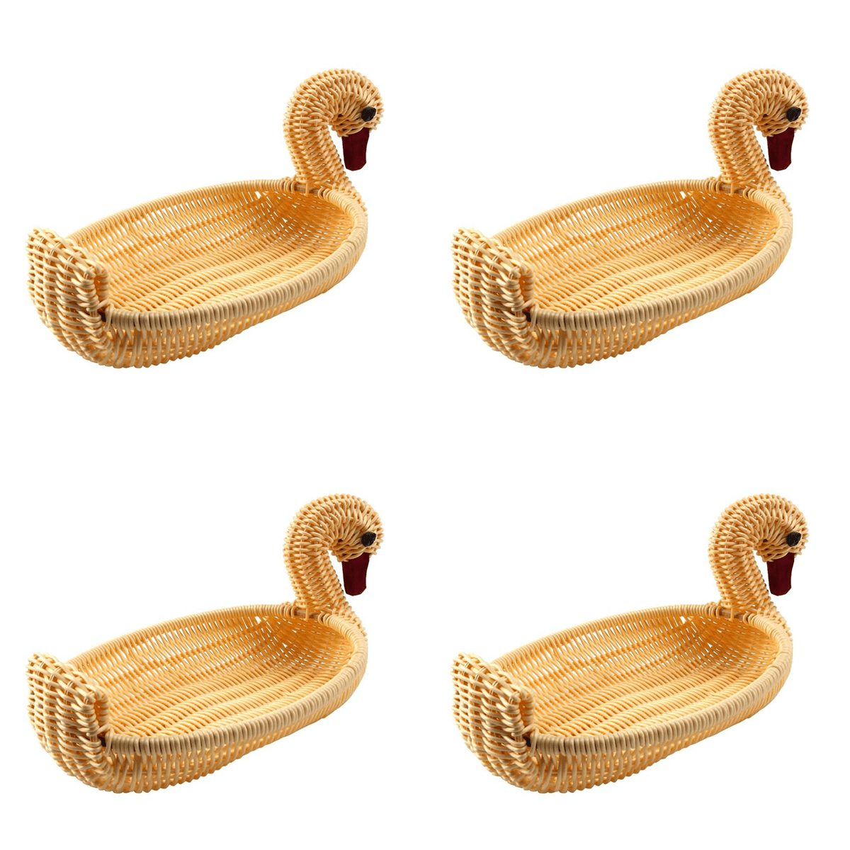 4X Eco-Friendly Woven Basket Storage Basket Imitation Rattan Woven Basket Animal Shape Storage Basket Display Basket