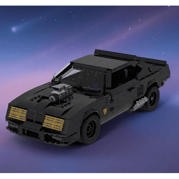 Mad Max Interceptor MOC Building Set – Black Muscle Car Brick Model | Post-Apocalyptic Collector’s Display | Gift for Movie Fans & Adult Builders