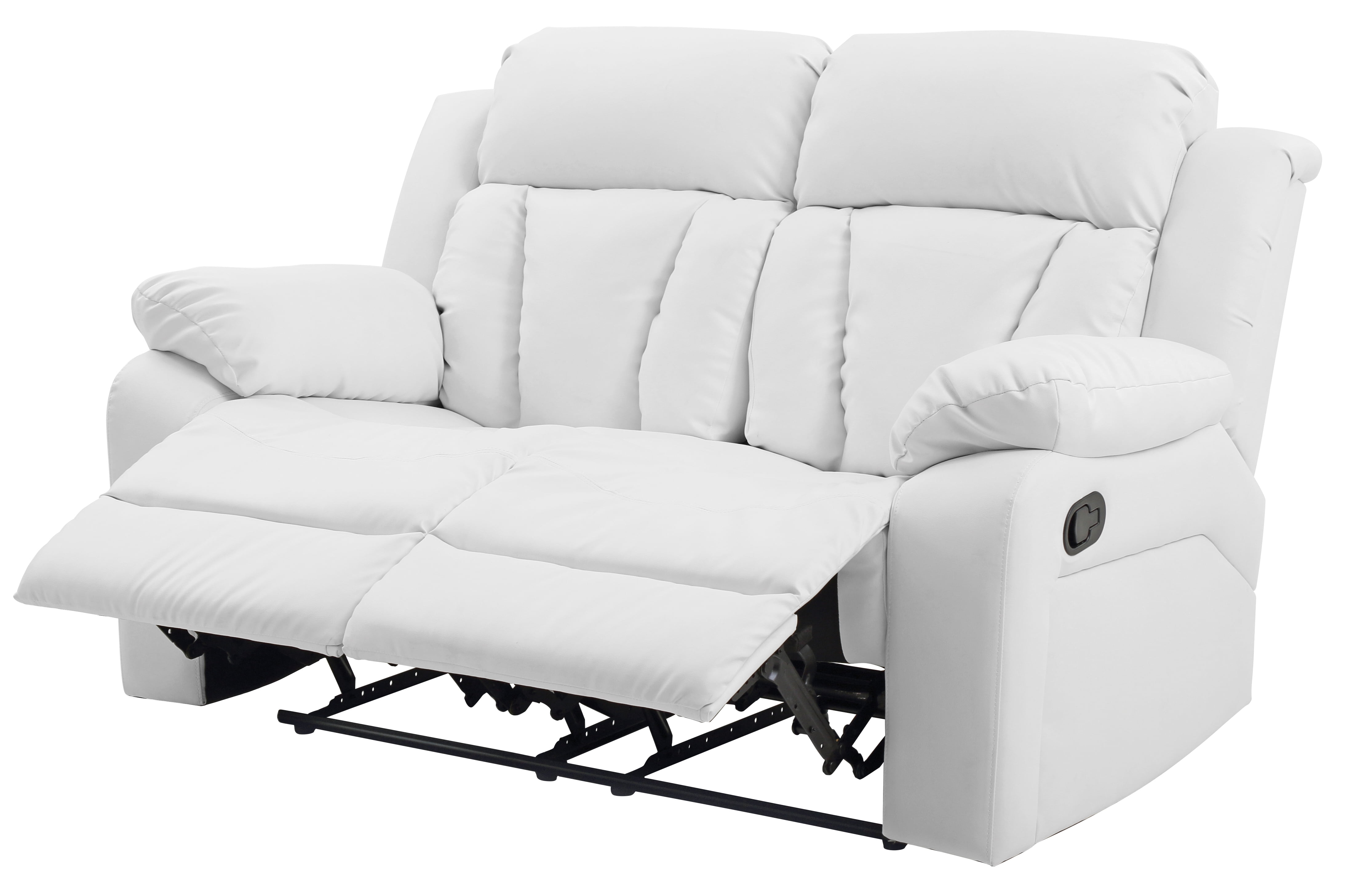 Glory Furniture Daria Reclining Loveseat in White Color