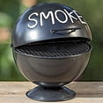thumbnail image 2 of Smoke Ashtray, Lidded Dome, Pedestal Base, BBQ Grill Party Style, Black Lacquered Iron, 6 Inches, 2 of 7
