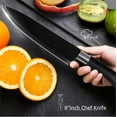 thumbnail image 5 of Akatsuki 8-inch Chef Knives Set Stainless Steel Slicing Kitchen Knives Black Nonstick Blade Coated with Sheath Slicing Tool for Meat,Fruits and Vegetables, 5 of 8