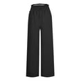 thumbnail image 4 of Utoimkio High Waisted Wide Leg Pants for Women Casual Loose Drawstring Flared Lounge Pants Long Trousers for Women with Pockets, 4 of 5