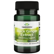Angle View: Swanson Black Ginger Extract - Promotes Healthy Blood Circulation and Physical Vigor - May Aid Heart Health, Muscle Tissue, and Mental Wellbeing - (30 Veggie Capsules, 100mg Each)