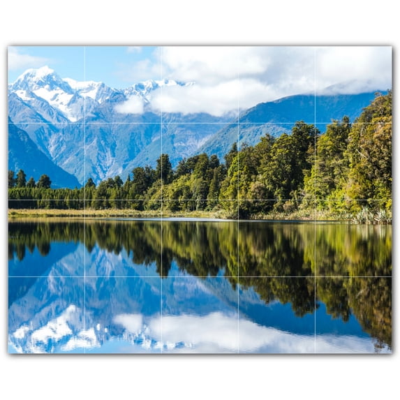 Picture-Tiles.com: Lakes Ceramic Tile Wall Mural WAL500804-54XL. 60"W x 48"H using (20) 12" x 12" Ceramic Tiles-Satin Finish