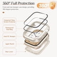 thumbnail image 4 of 2 Pack Waterproof Case for Apple Watch Series 6 5 4 SE 2nd Generation Screen Protector 44mm, Tempered Glass Hard PC Shockproof Cover Back Bumper for iWatch, 4 of 13