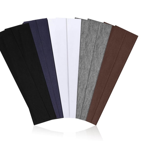Emlimny 10 Pack Headbands for Women - Stretchy Non-Slip Soft Cotton Hair Bands for Sports, Workout, Yoga, Running, Gym, Cycling - Wide Breathable Sweatband Headwrap