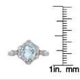 thumbnail image 3 of 10k White Gold Vintage Style Genuine Oval Aquamarine and Diamond Halo Ring, 3 of 5