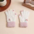 thumbnail image 2 of Yuanlong Womens Gloves Christmas Snowman Embroidered Thin Velvet Texting Gloves Winter Outing Thermal Five Fingers Gloves, 2 of 3