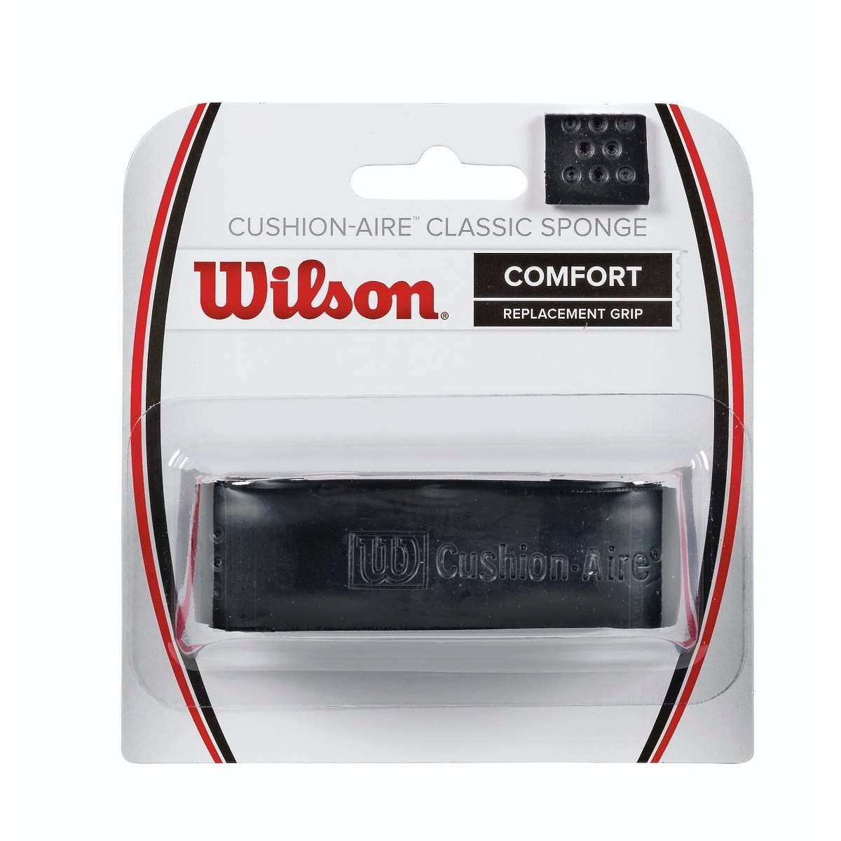 Wilson Cushion-Aire Classic Sponge Tennis Grip, Black, 1-Pack