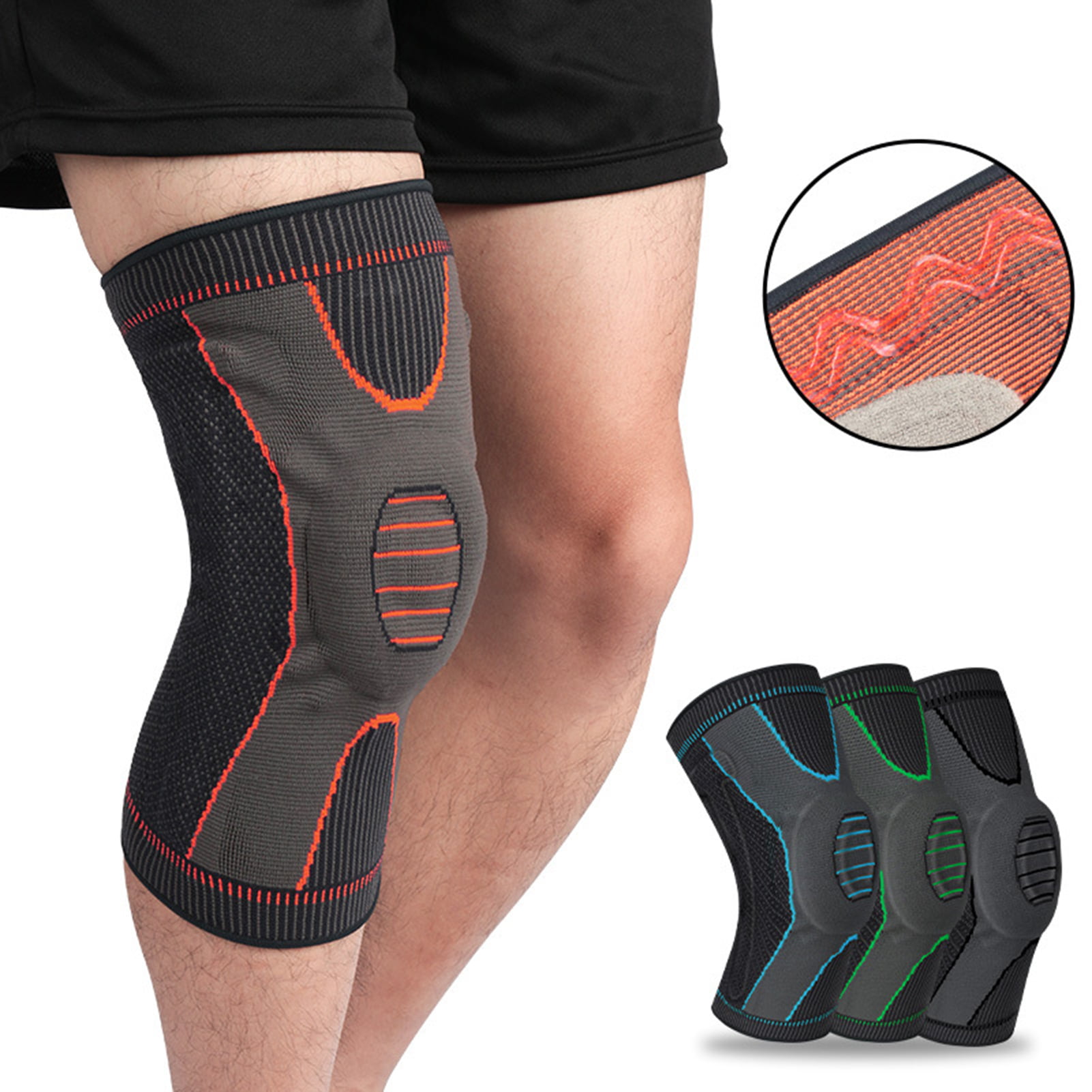 2 Pcs Elastic Knee Pads Wrap Support Brace Arthritis Injury Sleeve Protector 