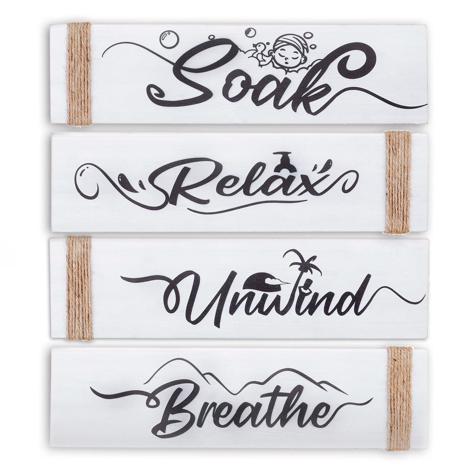 Bathroom Spa Relax Soak Unwind Room Wall Sign Wall Hanging or Plaque Chic 
