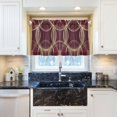 thumbnail image 5 of Yayeee Kitchen Curtains Tier Pair Light Filtering 27"x36" Rod Pocket Short Cafe Window Panel, Gold Abstract Pattern, 5 of 7