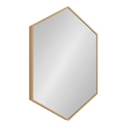 Kate and Laurel Rhodes Modern Hexagon Wall Mirror, 22 x 31, Natural Teak, Chic Geometric Mirror for Wall