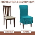 thumbnail image 4 of 2 Pack Dining Room Chair Covers, Parson Chair Slipcover with Skirt, Stretch Chair Seat Protector for Dining Room Restaurant Banquet, Pink, 4 of 7