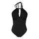 thumbnail image 5 of Traje de baño de una pieza para mujer, traje de baño de bikini de tirantes sin espalda de color liso para mujer, conjunto de bikini con bloques de color y hombros descubiertos, traje de baño de moda p, 5 of 6