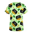 thumbnail image 4 of Luxalzxs Womens St. Patrick's Day Scrub Tops Green Clover Shamrock Short Sleeve V-Neck Nurse Working Uniform Funny Holiday Medical Scrubs Workwear, 4 of 4