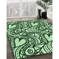 thumbnail image 3 of Ahgly Tapis Rond Lavable en Machine Intérieur Transitionnel Vert Forêt Foncé, 5 Pieds Rond, 3 of 7