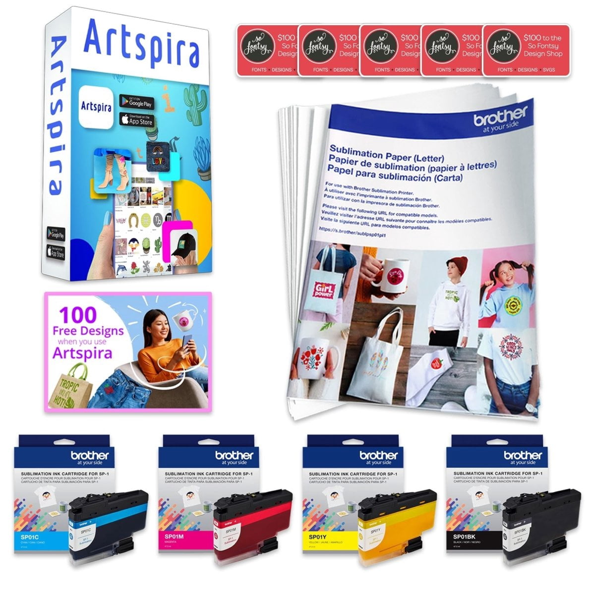 Brother SP-1 Sublimation Printer with 7-in-1 Tumbler Heat Press Bundle
