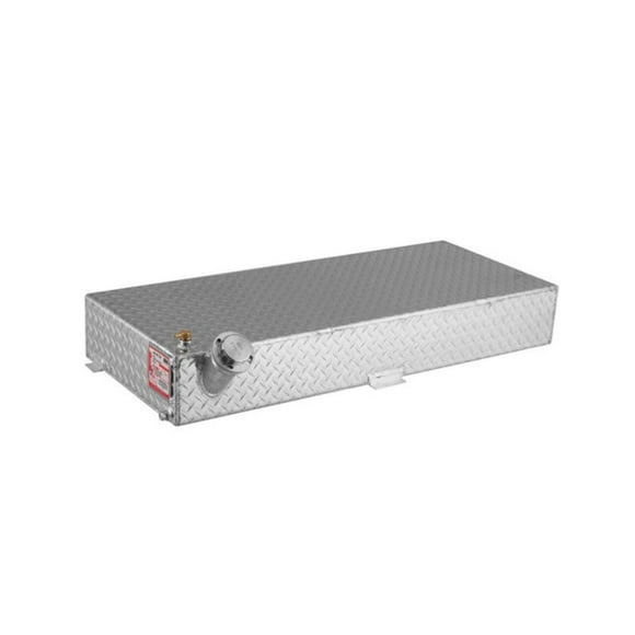 RDS Tanks Auxiliary Fuel Tank 74551 DOT Approved; Diesel; 20 Gallon Capacity; Rectangle; Diamond Tread; Aluminum; With Suction Tube/Manual Sight Gauge/Baffles
