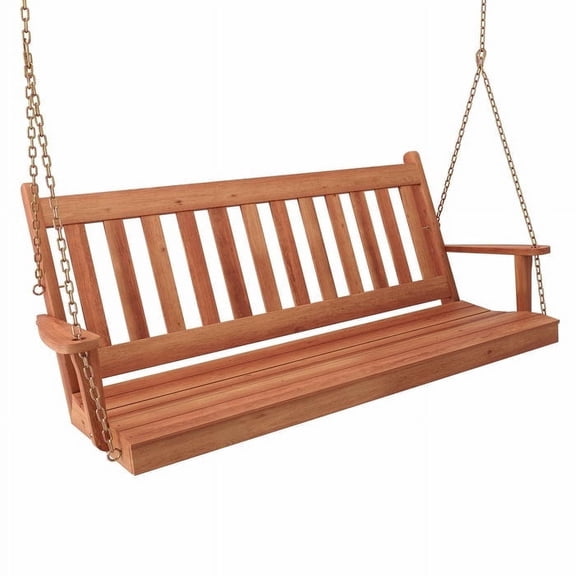 Keystone Amish Co. 6 Foot Franklin Red Cedar Porch Swing, Cedar Stain