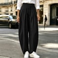 thumbnail image 6 of Cmtiyu Linen Pants Women, Casual High Waist Lightweight Palazzo Pants with Pockets, Comfort Loose Outdoor Pants, S-2XL, 6 of 10