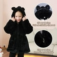 thumbnail image 4 of Kids Girls Winter Warm Coats Jacket Clothes Outwear Overcoat Ear Hooded Faux Fur Thicken Fleece Toddler, 4 of 5