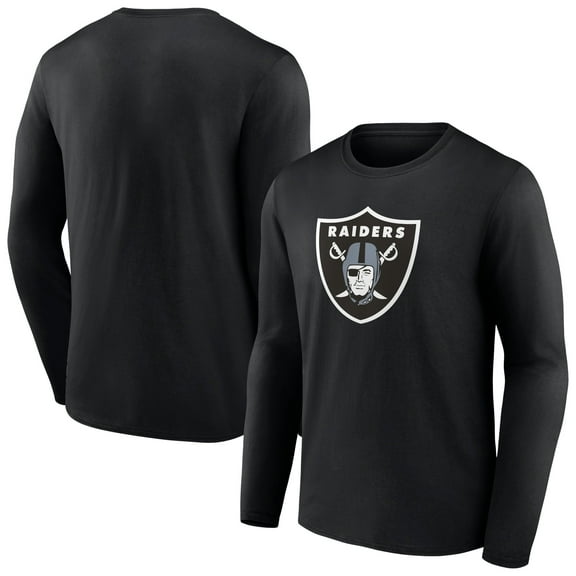 Men's Black Las Vegas Raiders Primary Team Logo Long Sleeve T-Shirt