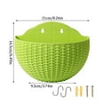 thumbnail image 2 of Flowerpots with Dish Ceramic, Imitation Rattan Wall Hanging Planter Semicircle Plastic Plant Baskets Container Flower Pot with Drainage and Hooks for Balcony Fence Wall Indoor Outdoor, Flower Pots, 2 of 8