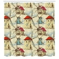 thumbnail image 2 of Sketch Shower Curtain, Artwork of Wind Mill and Clouds Grunge Style Drawn by Hand Sketchy Scribble, Fabric Bathroom Set with Hooks, 69W X 70L Inches, Eggshell Multicolor, by Ambesonne, 2 of 2