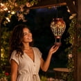 thumbnail image 3 of ICQOVD Solar Iron Hanging Lantern,Waterproof Hollow Projection Garden Lamp for Courtyard,Patio,Porch,Yard and Outdoor Decorations, 3 of 9