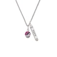 thumbnail image 2 of Delight Jewelry Silvertone Wide Hot Pink Zebra Print Band Spinner Silvertone Believe Faith Prayer Hope Bar Charm Necklace, 23", 2 of 4
