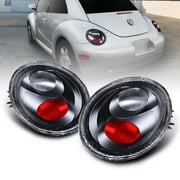 AmeriLite Taillights Black for Volkswagen Beetle - Passenger and Driver Side