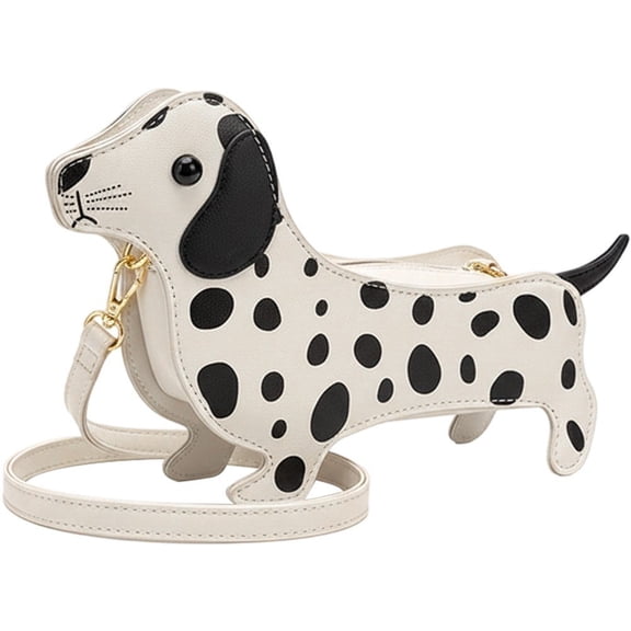 Dachshund Shape PU Leather Crossbody Bag, Dog Shoulder Handbag, 7.09x11.42x3.15inch