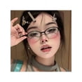 thumbnail image 1 of 1 Pc Y2K Retro Small Oval Gradual Red Glasses Frame, Personality Anime Concave Shape Flat Mirror, 1 of 4