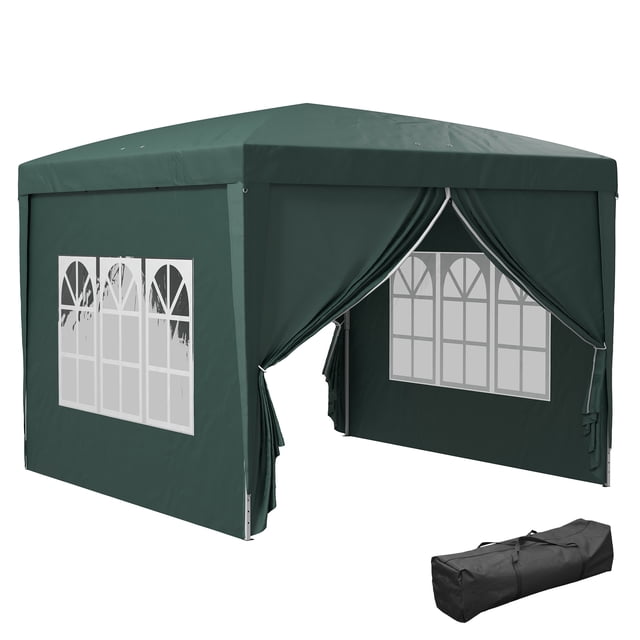 Outsunny Tente de Fête Extérieure Pop-Up 10'x10 Pieds avec Sac de Transport Vert