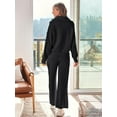 thumbnail image 2 of Womens 2 Piece Sweatsuits Loungewear Sets Quarter Zip Pullover Sweatshirts with Wide Leg Sweatpants, 2 of 5
