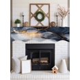 thumbnail image 2 of Marble Black Fireplace Mantel Scarf Cover 90"Wx17"L, Fireplace Mantel Shelf Top Runner, Ink Painting Art Modern Abstract Mantle Dresser Scarves Table Runner for Holiday Party Living Room Decorations, 2 of 3