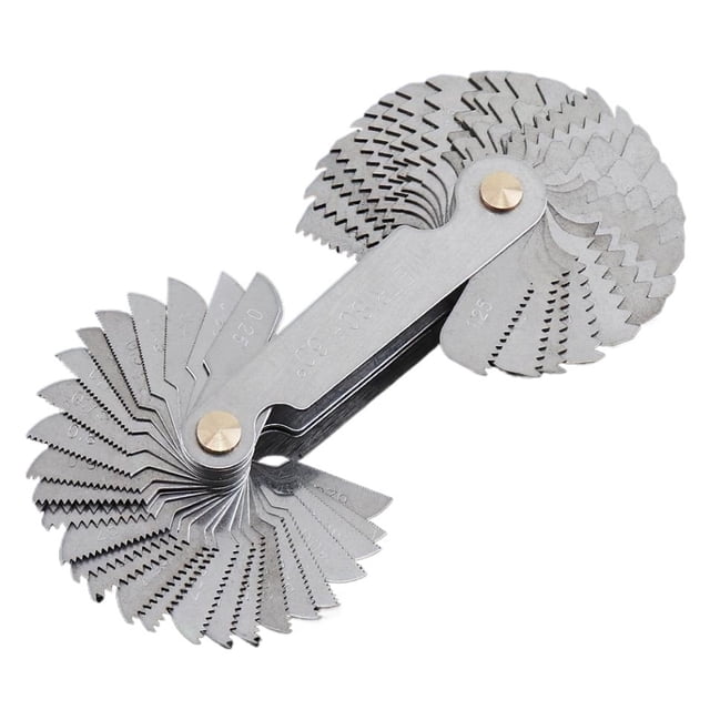 58PCS Thread Gauge 55/60 Degree Metric Inch Gear Tooth Screw Pitch Gauges Measurement Steel Thread Gage Measuring Tools ,Easy Identification
