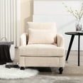 thumbnail image 2 of Brown Rubber Wood Legs - Removable Seat Cushion - Living Room Decor - Warmth Addition, 2 of 6