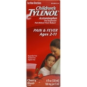 TYLENOL Children's Pain & Fever Relief, Cherry Blast Liquid, 4 oz (Pack of 4)